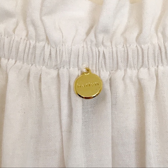 Harlyn Anthro Farina Embroidered Flowy Cotton Boho peasant tassel blouse topS - Picture 9 of 13